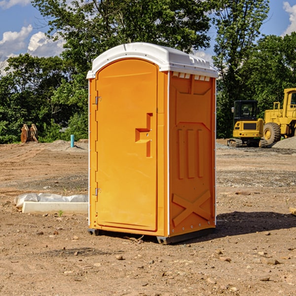 how often are the portable toilets cleaned and serviced during a rental period in Renville County